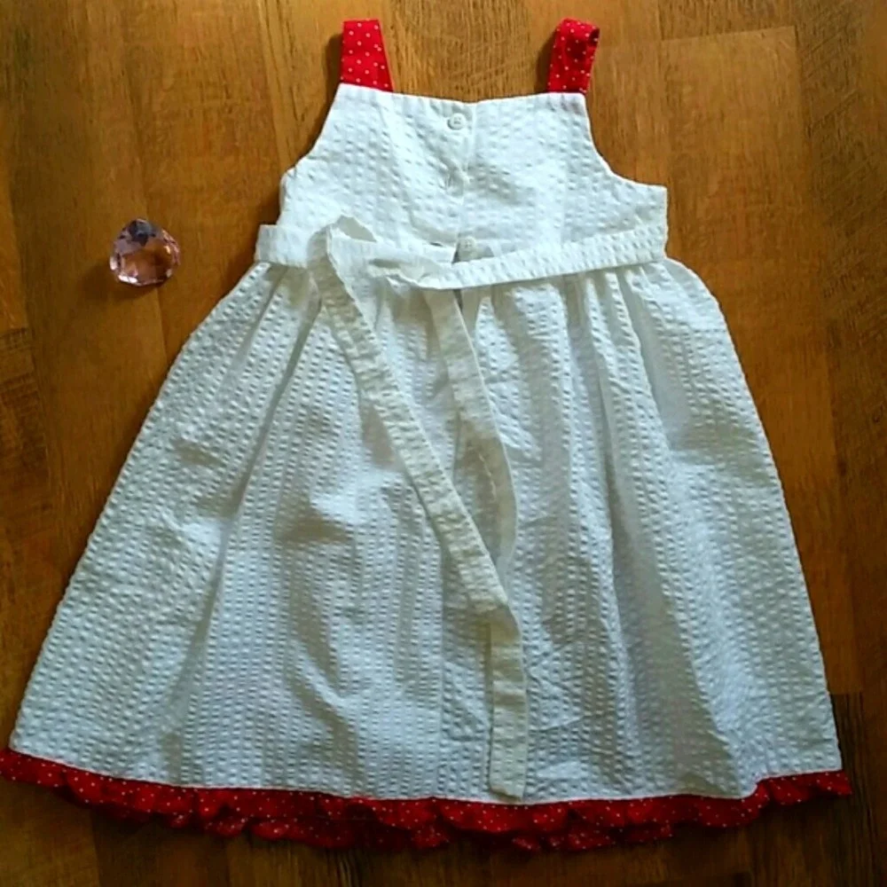 Sophie Rose White Seersucker Floral‎ Sleeveless Dress Size 4T